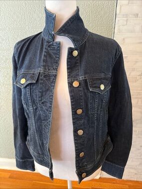 J. Crew Classic Women's Dark Denim Jacket - Casual Button-Up